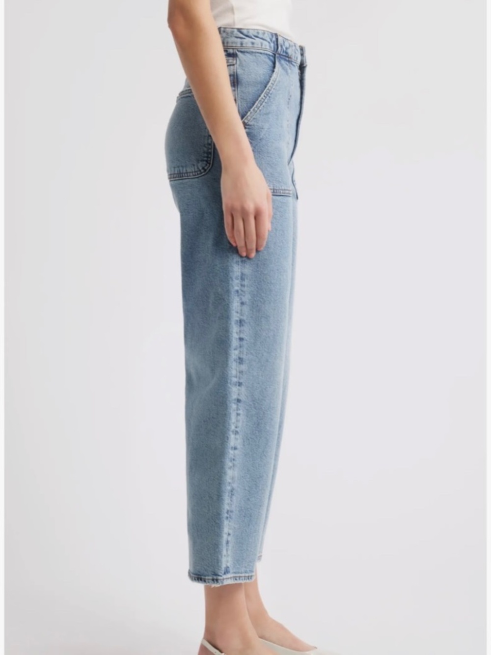 FRAME NWOT The Wide Leg Modern Pocket Jeans Acid Wash Blue Utility - Size 30